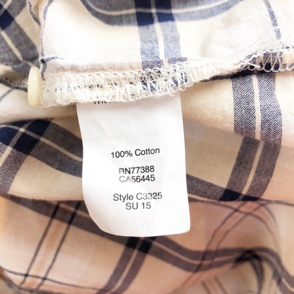 Madewell Cream Boyfriend Plaid Button Down Small - Picture 7 of 7